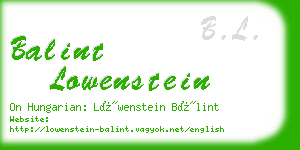 balint lowenstein business card